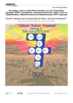 Developing a Hetero‐Alkali‐Metal Chemistry of 2, 2, 6, 6