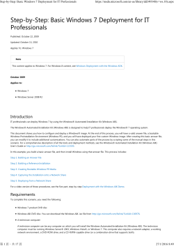Step-by-Step: Basic Windows 7 Deployment for IT Professionals