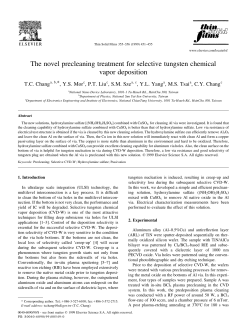 The novel precleaning treatment for selective tungsten chemical