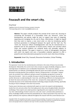 Foucault and the smart city. - Lancaster EPrints