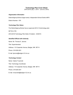 Badger 16-18 Tech Plan