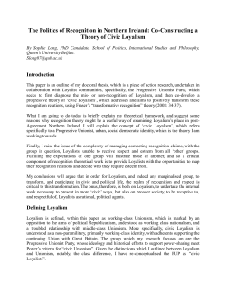 The Politics of Recognition in Northern Ireland: Co