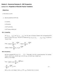 Properties of Discrete Fourier Transform