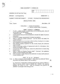 ANNA UNIVERSITY: CHENNAI-25 DEGREE: B.E./B.Tech (Full Time