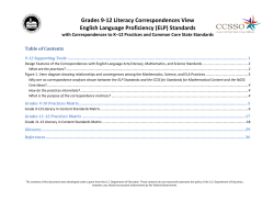 ELP Standards with Literacy in the Content Area Correspondences