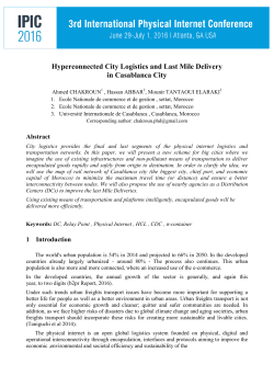 Hyperconnected City Logistics and Last Mile Delivery in Casablanca
