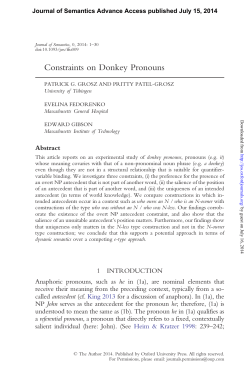 Constraints on Donkey Pronouns - evlab