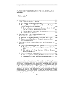STATES AS INTEREST GROUPS IN THE ADMINISTRATIVE