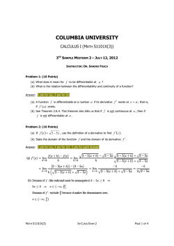 Solutions - Columbia Math