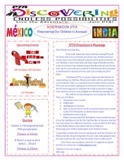 September 2016 Newsletter - Northwood Elementary School
