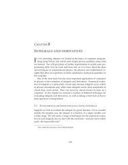 Integrals and derivatives - UM Personal World Wide Web Server
