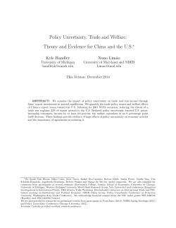 Policy Uncertainty, Trade and Welfare: Theory and Evidence for
