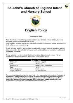 English Policy 2017 - St. John`s VC Infant and Nursery School