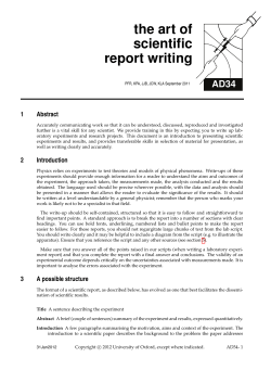 the art of scientific report writing