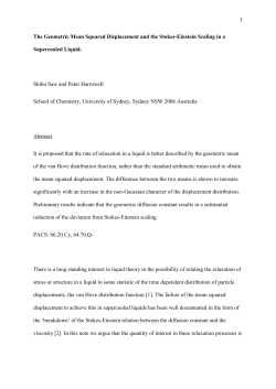 The Geometric Mean Squared Displacement and the Stokes