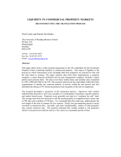 liquidity in commercial property markets