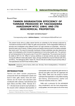 tannin degradation efficiency of tannase produced by
