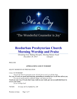 Promises You Can Keep - Reedurban Presbyterian Church