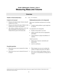 Measuring Mass and Volume