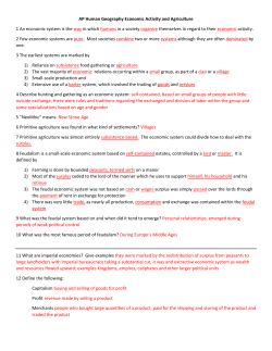 AP Human Geography Economic Activity and Agriculture 1 An