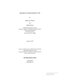 ERRORS IN SPREADSHEET USE Barry D. Floyd and Jisurk Pyun