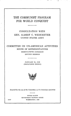 the communist program for world conquest