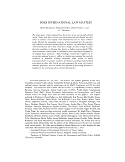 DOES INTERNATIONAL LAW MATTER?