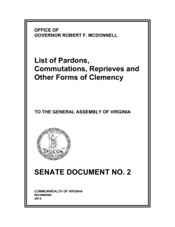List of Pardons, Commutations, Reprieves and Other Forms of