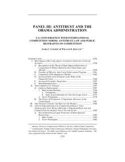 Antitrust Law and Public Restraints on Competition