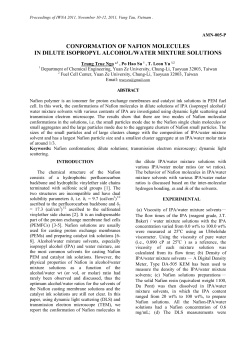 conformation of nafion molecules in dilute isopropyl alcohol/water