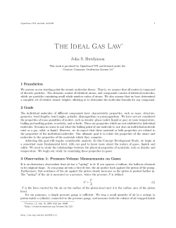 The Ideal Gas Law