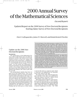 2000 Annual Survey of the Mathematical Sciences (Second Report