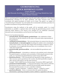 georeferencing quick reference guide