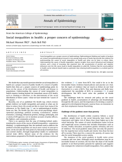 - Annals of Epidemiology