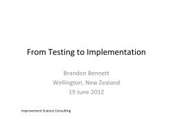 From Testing to Implementation.BBx