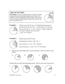 AREA OF SECTORS Example 1 Example 2