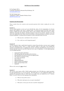 Safe recovery from anaesthesia