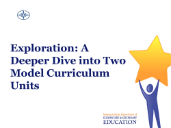 Model Curriculum Units in ELA and Math