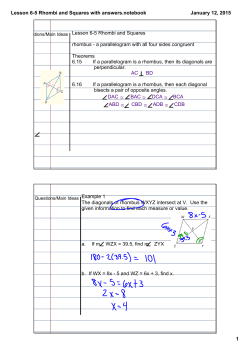 Lesson 6-5 Rhombi and Squares with answers.notebook