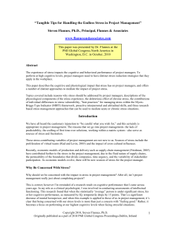 Tangible Tips for Handling the Endless Stress in Project Management