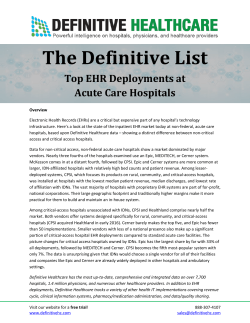 Top EHR deployments at acute care hospitals