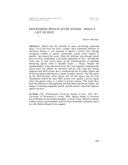 Distressing Speech After Snyder&mdash;What`s Left of IIED?