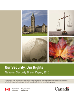 Our Security, Our Rights: National Security Green Paper