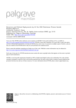 Discursive and Political Deployments by/of the
