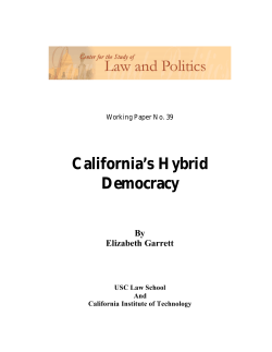 California`s Hybrid Democracy