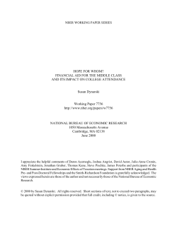 HOPE FOR WHOM? FINANCIAL AID FOR THE MIDDLE CLASS