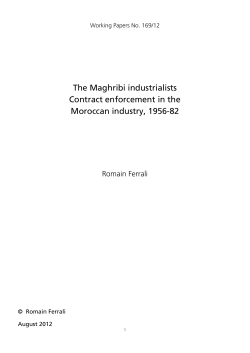 The Maghribi industrialists Contract enforcement in the Moroccan
