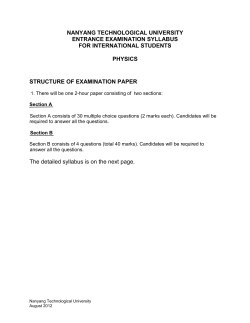 Physics - NTU.edu - Nanyang Technological University