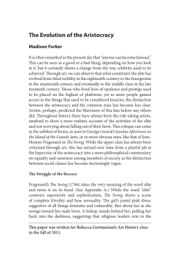 The Evolution of the Aristocracy