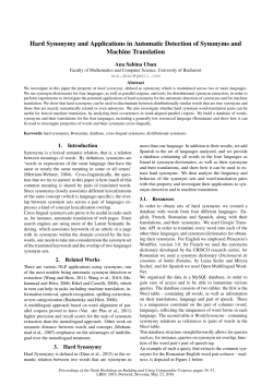 Hard Synonymy and Applications in Automatic Detection of